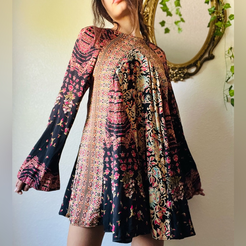 Free People Black Floral Dress